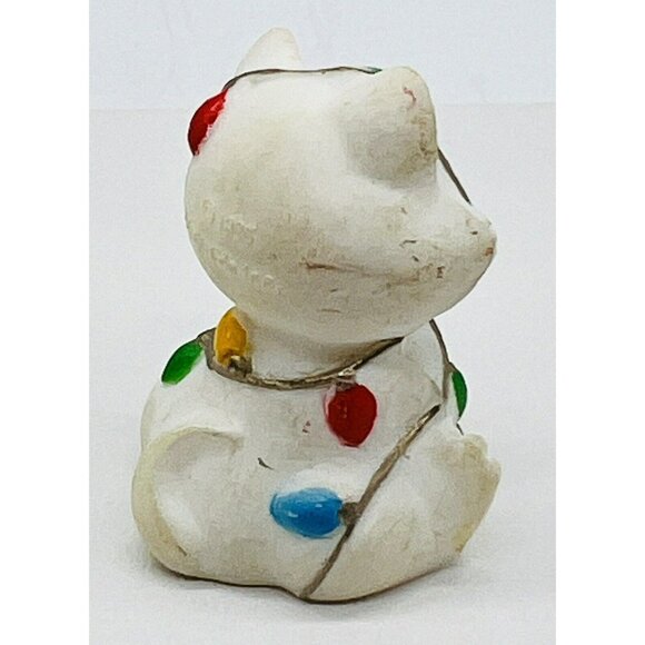 Christmas Merry Miniature Cat Tangled In Lights 1.25 Inch Figurine Hallmark - Picture 2 of 5